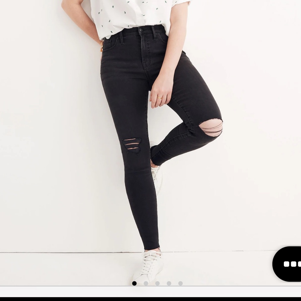 **TALL**Madewell Women’s Taller 9" Mid-Rise Skinny Jeans in Black Sea